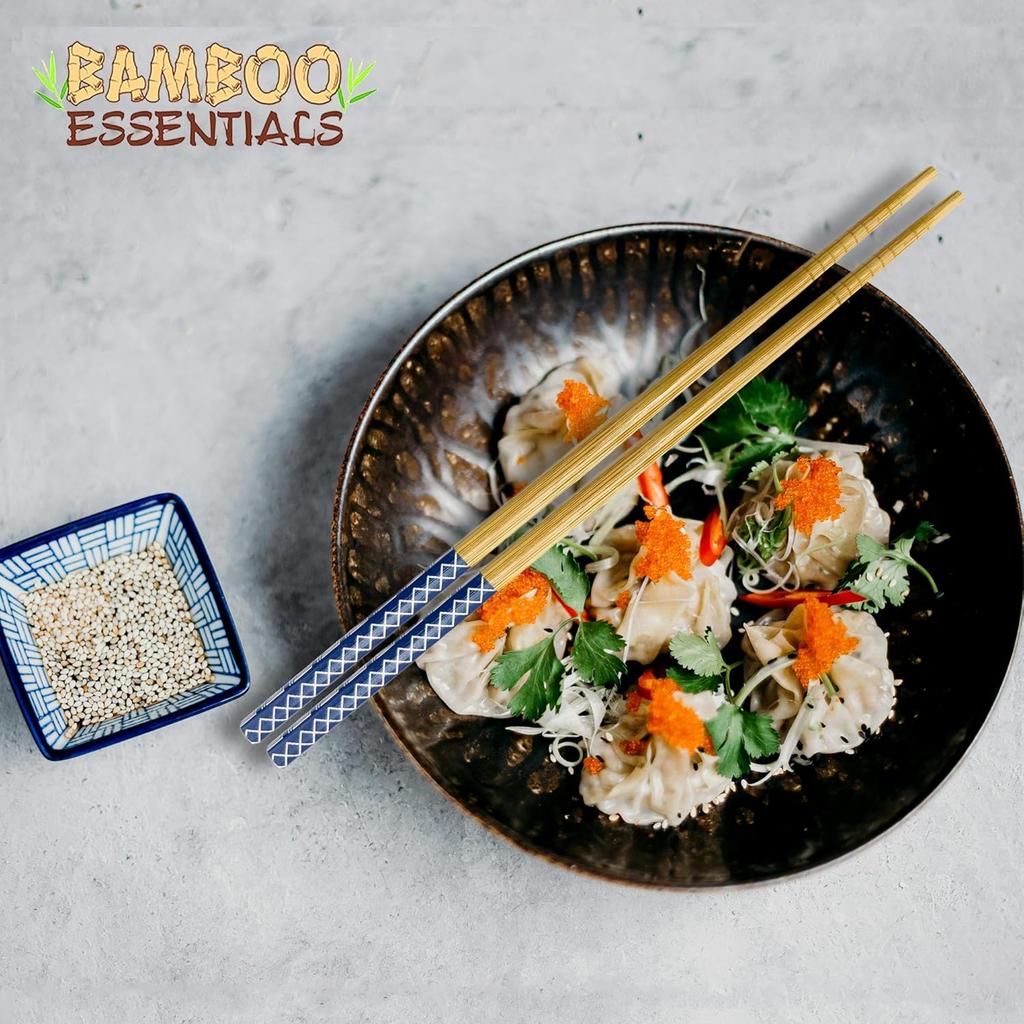 Premium Quality Bamboo Chopsticks Set, Eco-friendly & Reble Sushi Utensils, Lightweight Natural Bamboo for Asian Dining ,Ideal Gift for Food Lovers