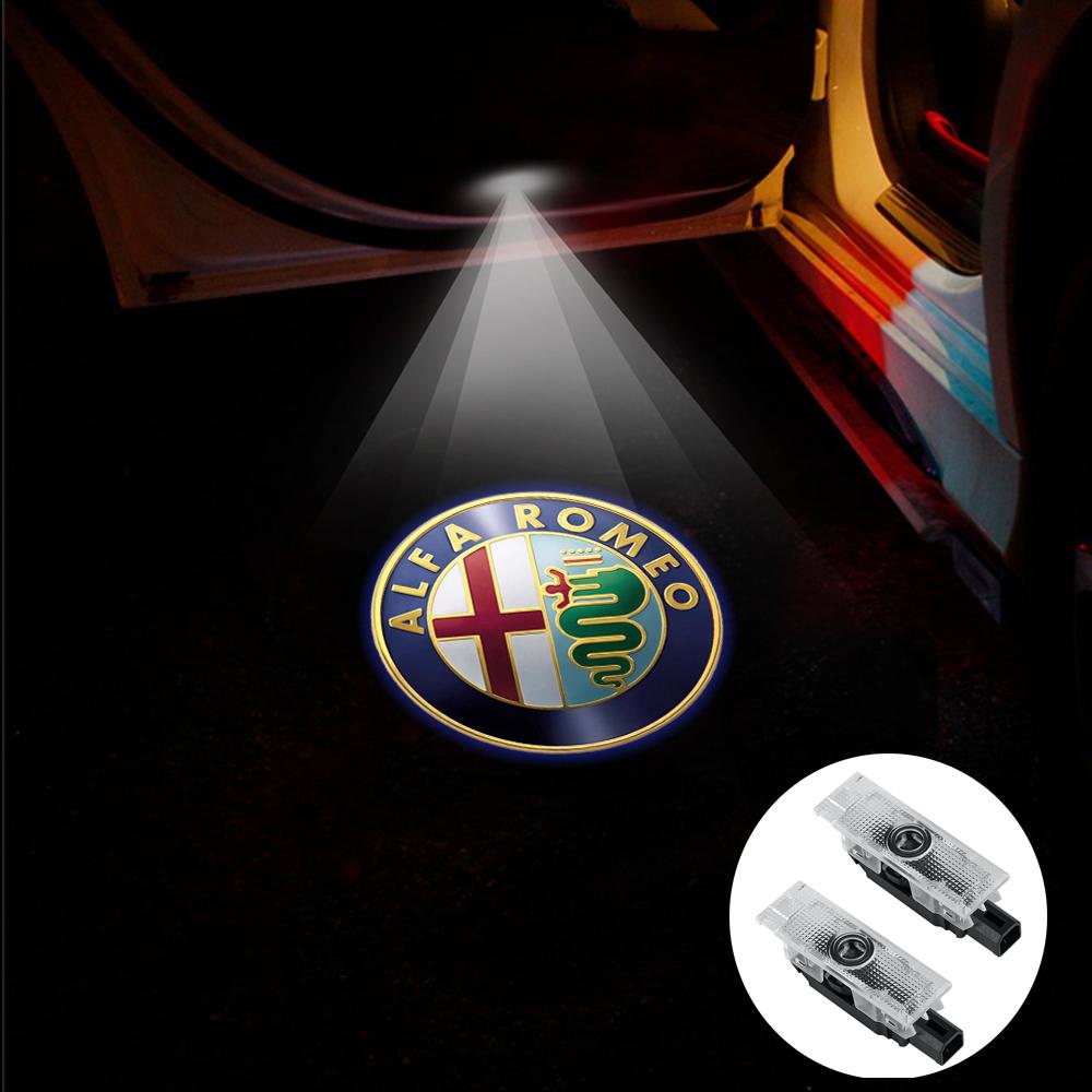 

Car Stickers For Alfa Romeo 2pcs/set LED HD Logo Light Ghost Shadow Car Door Welcome Light Accessories For Alfa Romeo Stelvio 20