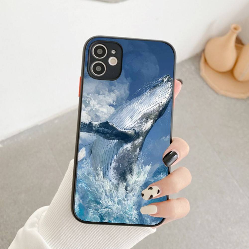 Classic Marine Animal Whale Phone Case For IPhone 14 11 12 13 Mini Pro Max 8 7 Plus X XR XS MAX Translucent Matte Cover