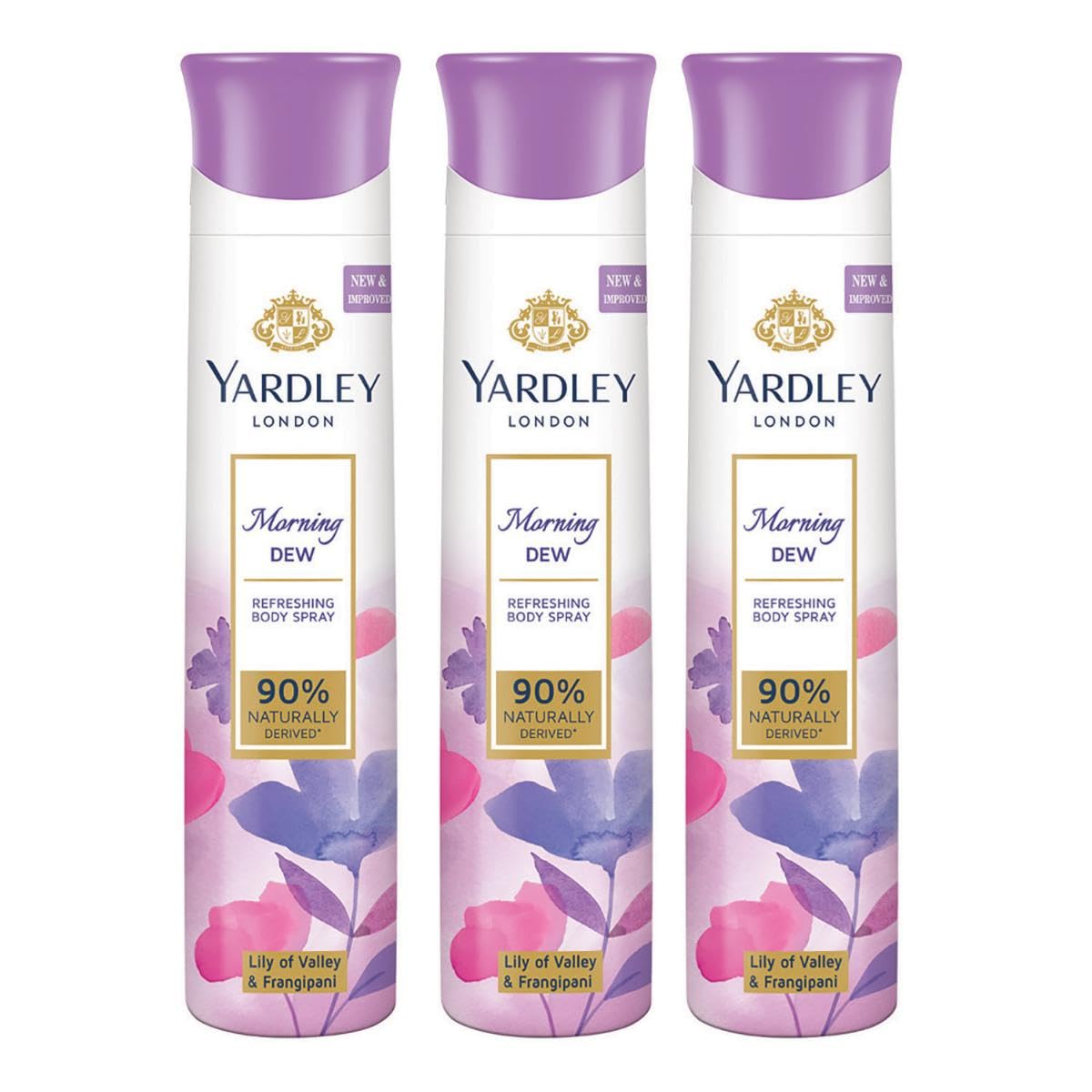

Yardley London Освежающий спрей для тела Morning Dew для женщин 150 мл Упаковка из 3 штук Цветочный Освежающий на весь день
