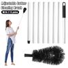 Adjustable Gutter Cleaning Brush Efficient Roofing Gutter Clean Tool with 7/8 Splicing Extension Poles for Easy Removing Leaves