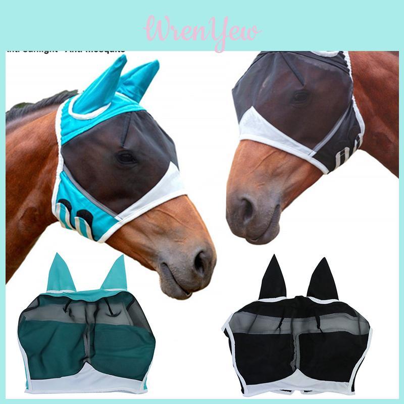 High Elastic Satin Horse Head Protective Cover With Eye Protection And Mosquito Repellent Design