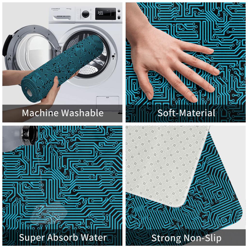 Circuit Board Front Door Mat Anti-Slip Outdoor Absorbent Cpu Hacker Programmer Doormat Floor Bathroom Entrance Rug Carpet
