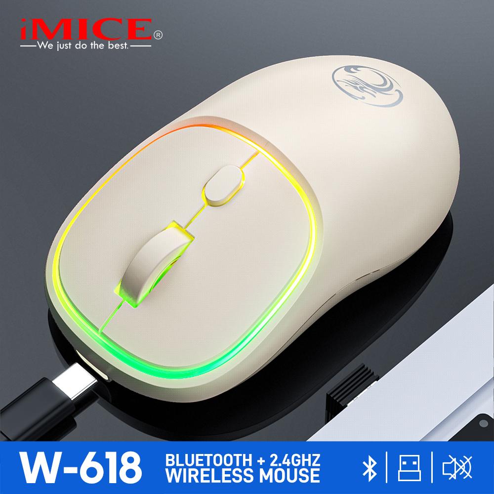 

RYRA 1600DPI двухрежимная геймерская мышь типа C Беспроводная мышь перезаряжаемая офисная мышь WIFI USB Mute совместимая 4 клавиши игровая Whitie Dual mode