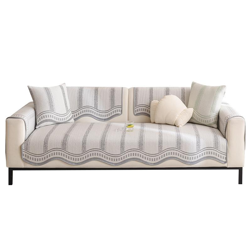 Summer Sofa Cushion New High-End Cool Ice Silk Straight Row Sofa Mat Seat Cushion Sofa Cover Cover Cloth