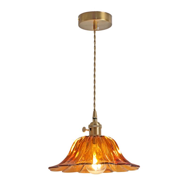Nordic Minimalist Glass Lotus Leaf Pendant Light for Entryway, Balcony, or Bedside.
