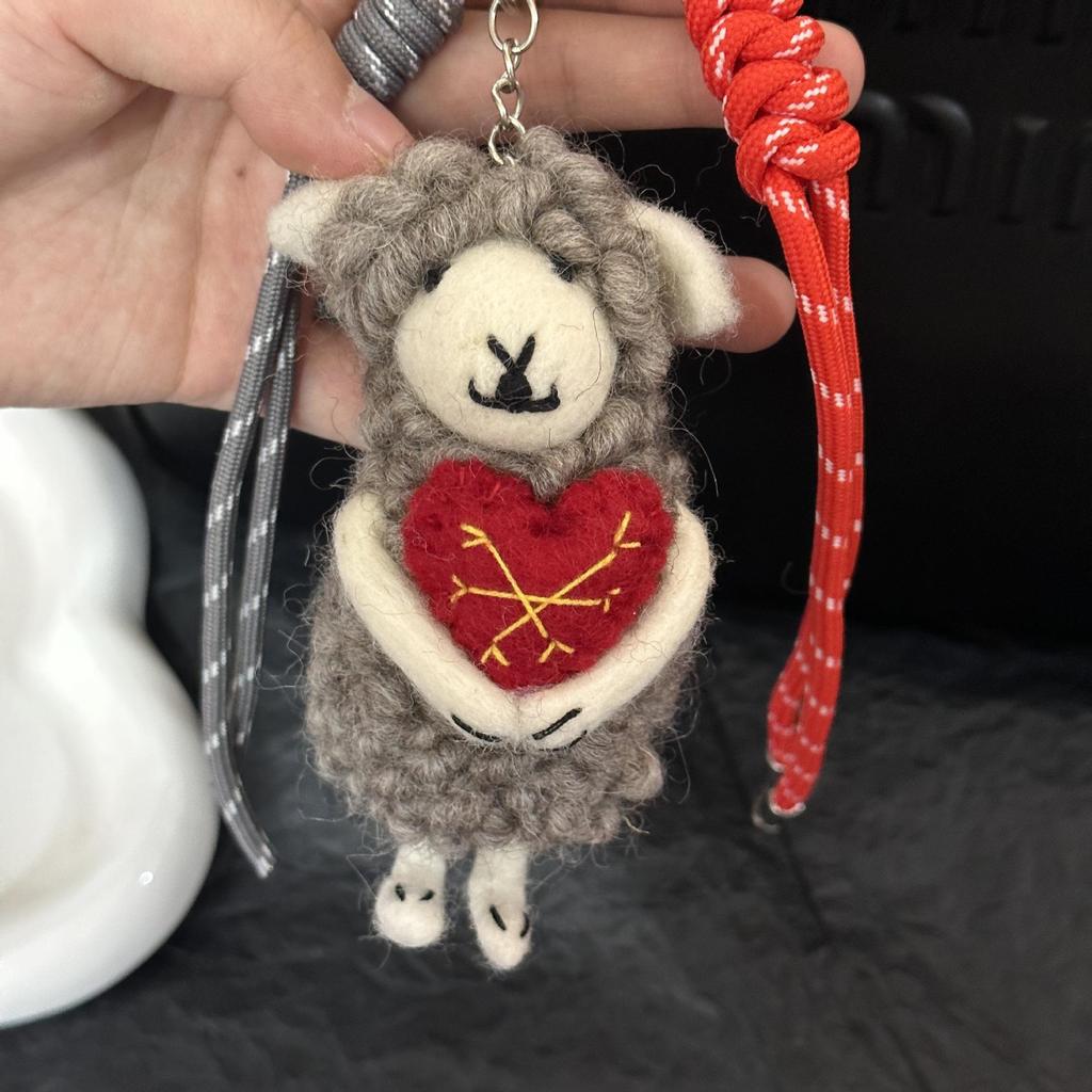 Felt Bag Charm Keychain – Handmade Pendant Accessory