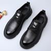 Luxury British Style Leather Dress Business Shoes Men Fashion Plaid Print Lace-Up Thick Soled Wedding Office Formal Oxford Shoes