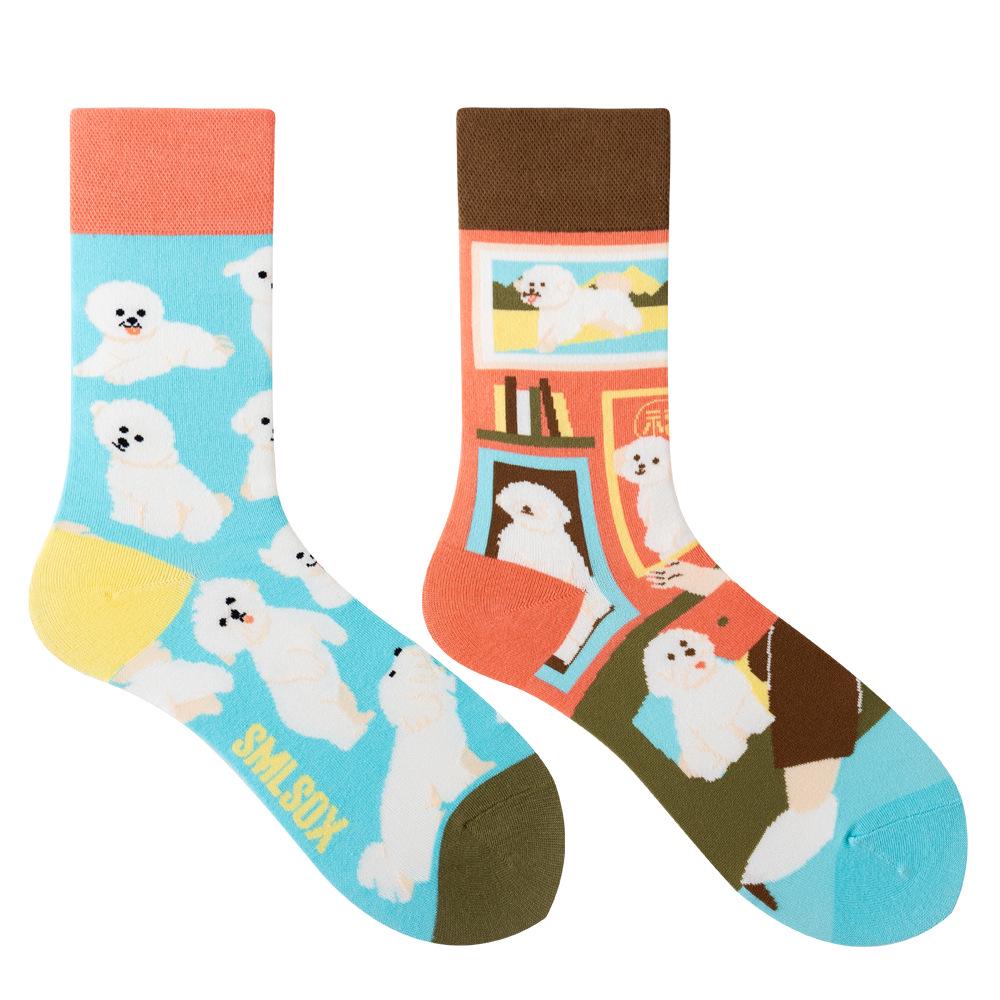 Calzini AB Asimmetrici Trendy Divertenti per Coppia Anatra Mandarina Colorati Calzini a Mezza Gamba SMLSOX