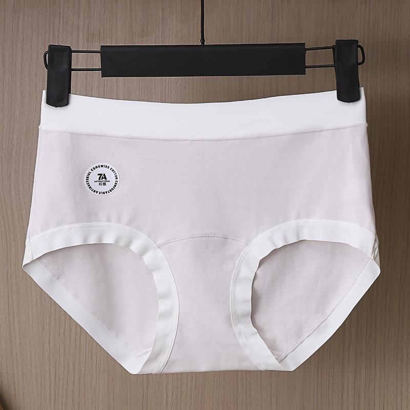 A-Grade Antibacterial Pure Cotton Women's Mid-Waist Briefs - Bare Feel & Extended Crotch