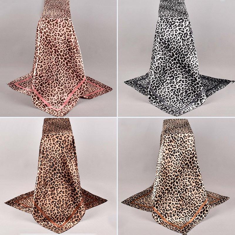 90*90Cm Hair Scarf Women Fashion Designer Beautiful Flowers Foulard Soft Satin Shawl Kerchief Square Silk Scarfs Neck Headscarf