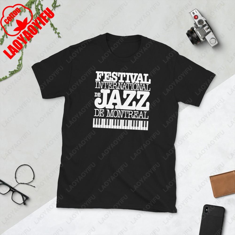 Montreal Jazz Festival Music Piano International ShortSleeve Unisex TShirt Summer Male Oneck Shortsleev Classic Style Tops