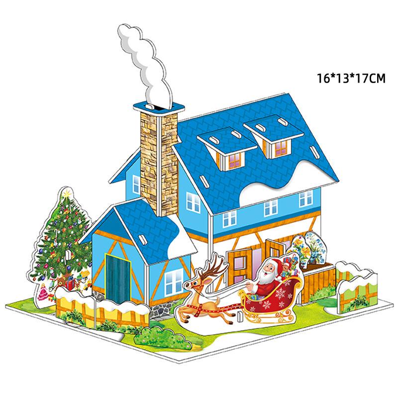 Villa House Castle Building Model 3D Cardboard Puzzle Jigsaw Toys Children's Interest Educational Toys Kids Gift