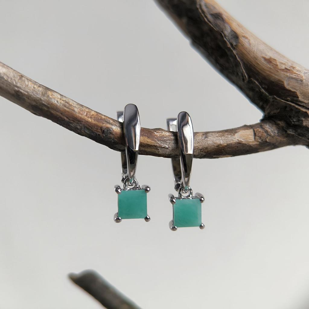 Серебряные серьги с натуральным изумрудом 1.13ct (2206248)