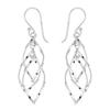 Earrings - LOLA VAN DER KEEN - Felicite - Rhodium-plated Solid 925 Silver - Triple Mobile Ellipses - Hook