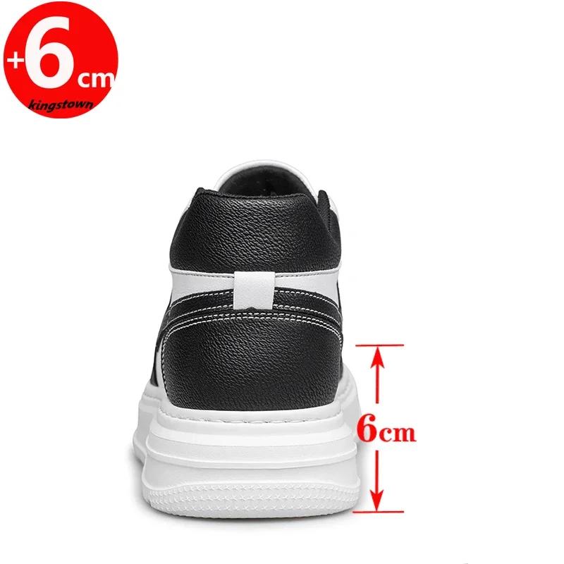 Sneakers Man Elevator Shoes Height Increase Insole 6cm White Black Taller Men Leisure Fashion Plus Size 36-44Lift
