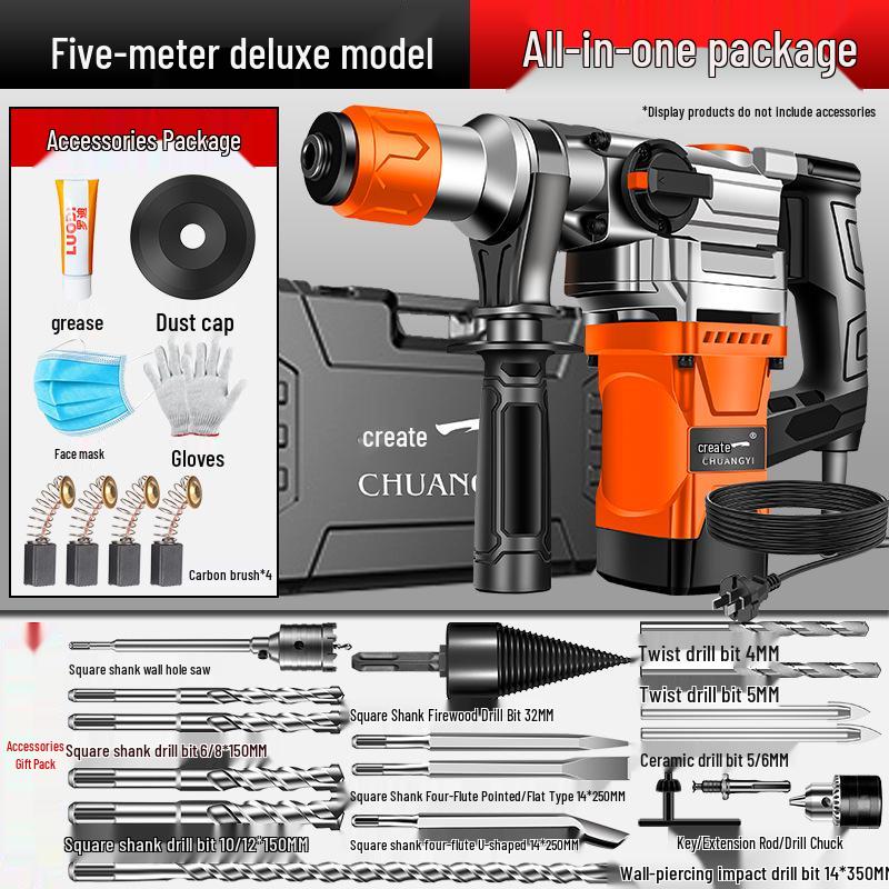 Chuangyi High-Power Multifunctional Electric Hammer and Impact Drill for Wood and Concrete Drilling
