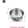 Hanging Pet Bowl, 3 Size 2 Pack Non Spill Stainless Steel Food Water Bowls Bunny Feeder with Hook for Dogs Cats in Crate, Cage & Kennel (S/18 Ounce)