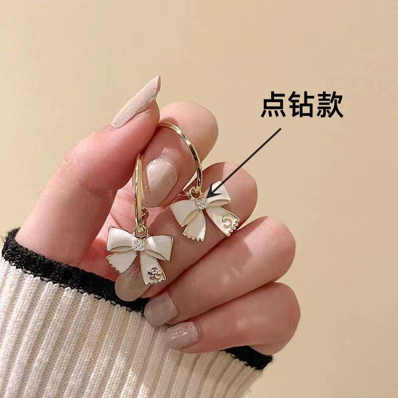 S925 Silver Needle Korean Bow Earrings Earrings Tide Design Simple Temperament Shenfan Stud Earrings