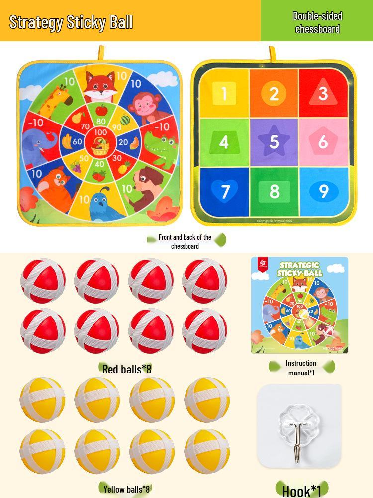 Pinwheel Sticky Ball Dartboard: Parent-Child Four-in-a-Row Educational Indoor/Outdoor Toy