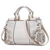 Embroidery Women Bag Leather Purses and Handbags Luxury Shoulder Bags Female Bags for Women