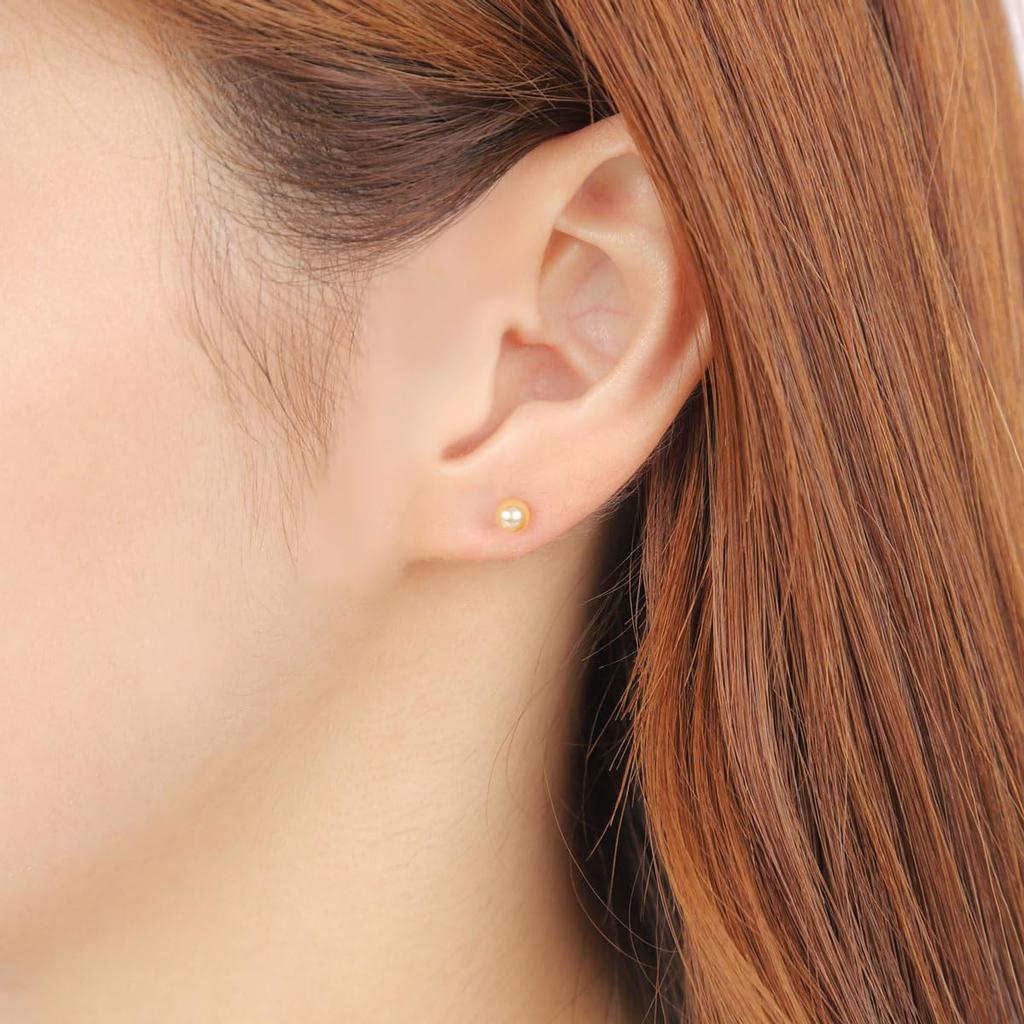Akoya Pearl Gold Baby Pearl from a Pearl Specialty Store [Isowa Pearl] Earrings, 4.0-4.5mm, (18K), FID6376436, Long-established