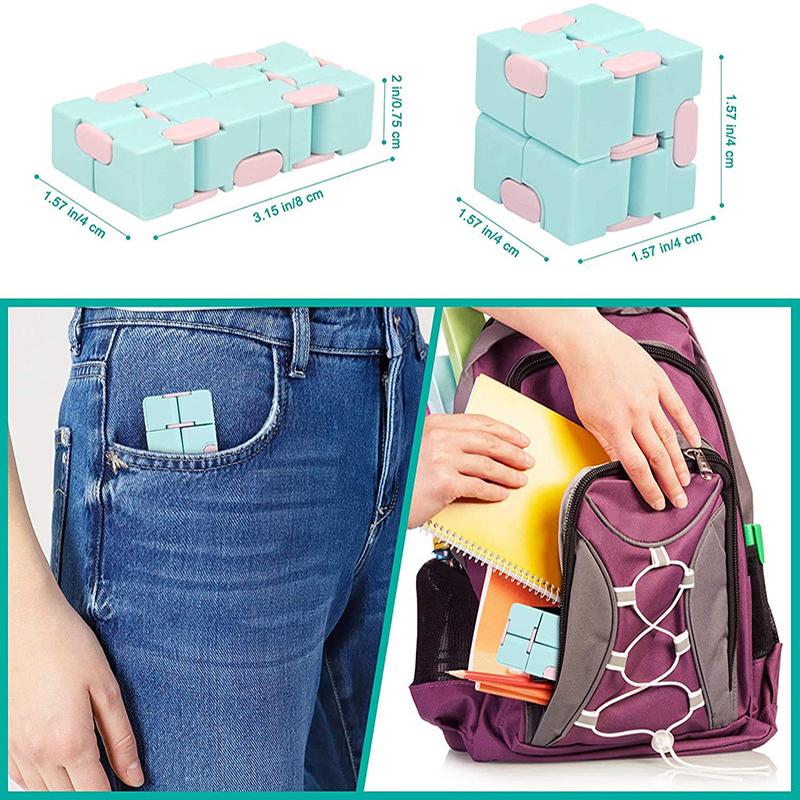 4/12pcs Magic Puzzle Cube Anti Stress Relief Toys for Adults kids Cube Blocks Sensory Toys for Autism ADHD OCD Anxiety Hand Toys