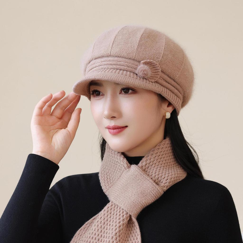 New Autumn and Winter Woolen Hats for The Elderly and Grandma Warm Knitted Hats for Middle Aged and Elderly Mothers Cotton Hats Ladies Hats