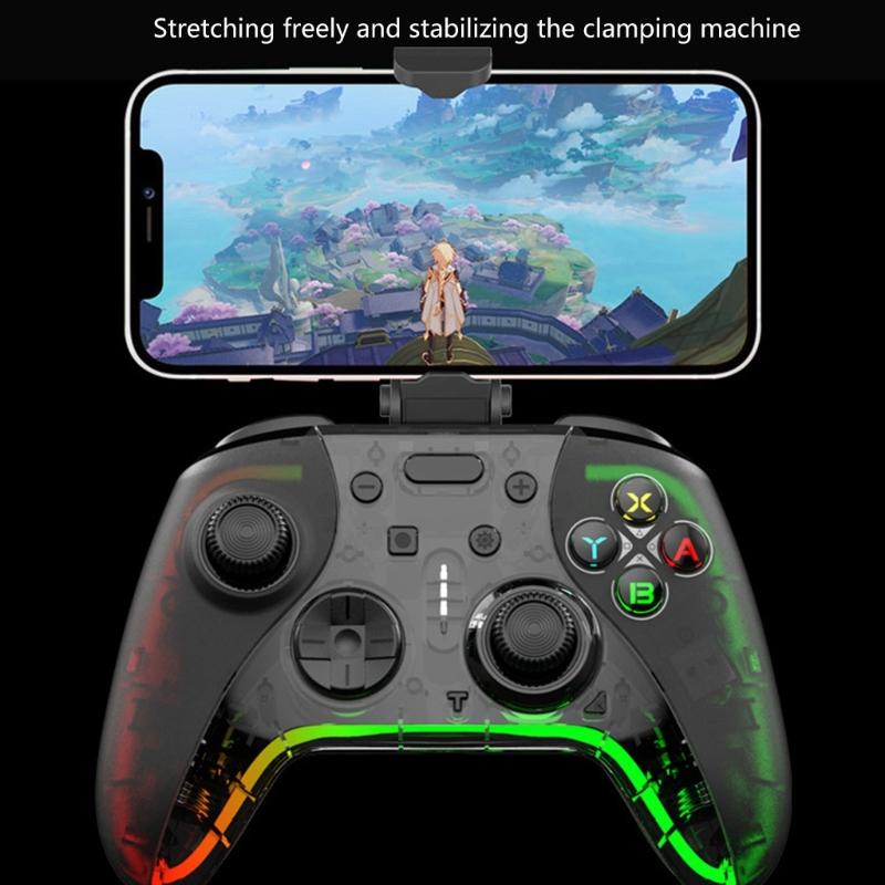 Gaming Controllers With Hall Triggers RGB LED Lights Remote Joystick Gamepad Accessories Bluetooth-compatible Controller