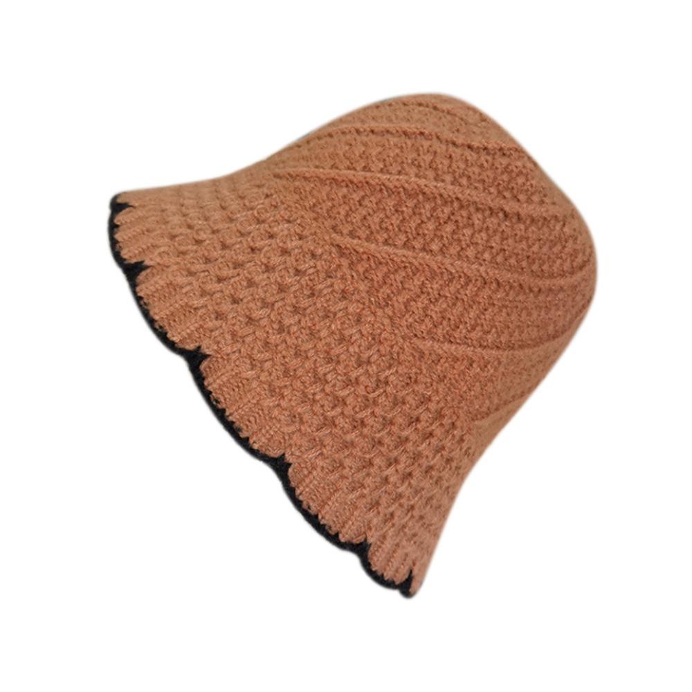 Warm Headgear Thick Winter Knitted Fisherman Hat Windproof Cold-proof Panama Basin Cap Thermal Bucket Hat Women Female Lady Girl