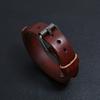 VOQ Double Layer Genuine Leather Wrap Wristband Adjustable Bracelets Cuff Bangles Men Fashion Punk Vintage Jewelry