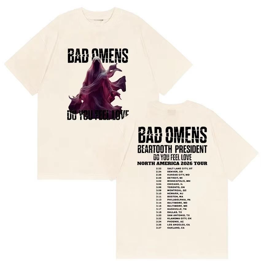 Bad Omens Do You Feel Love Tour T-shirt Men and Women Summer Gothic Clothing Fashion Round Neck Short Sleeved Top