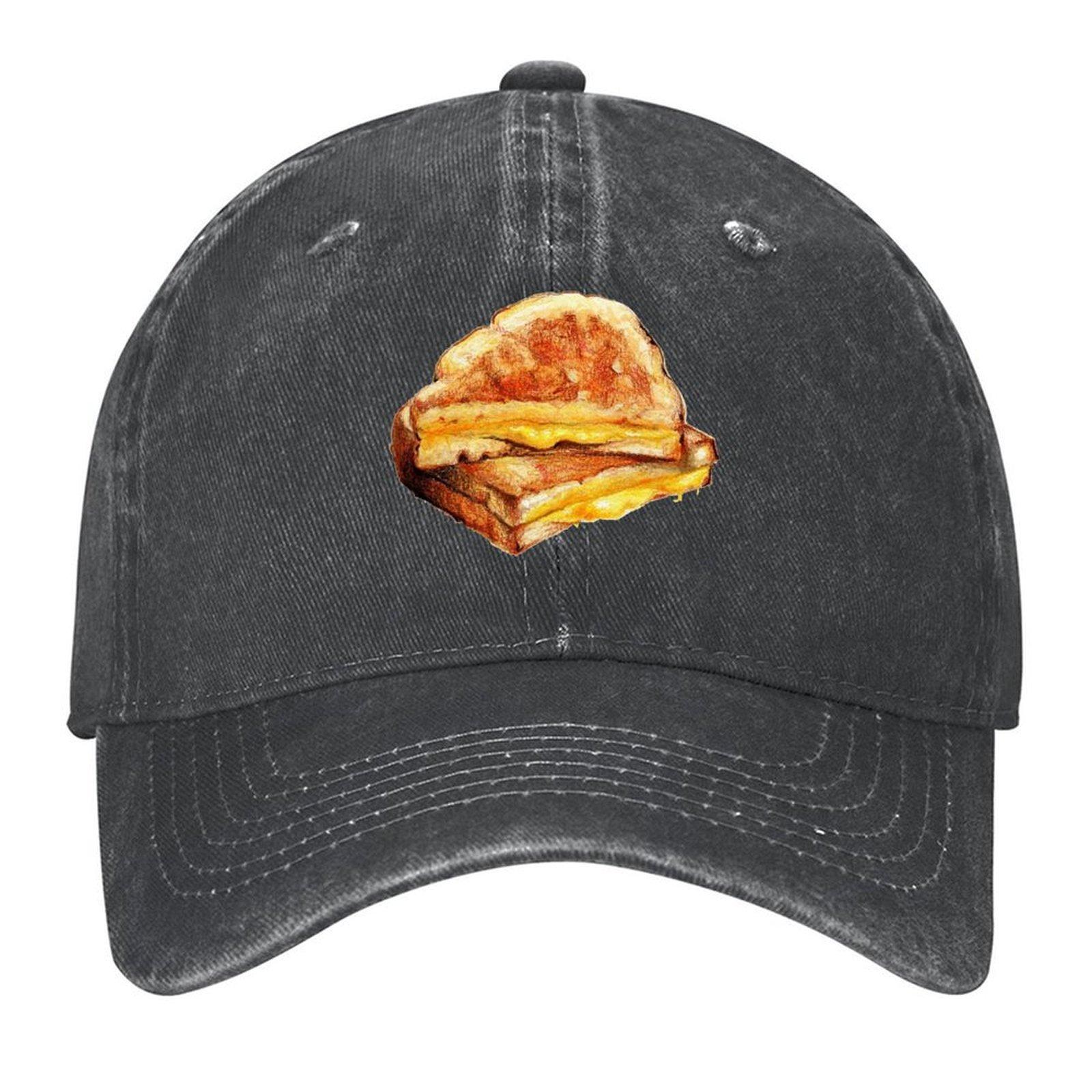 

2026 Grilled Cheese Sandwich Baseball Cap Brand Man Cap Funny Hats Party Hat Big Size Hat Caps For Men Women s
