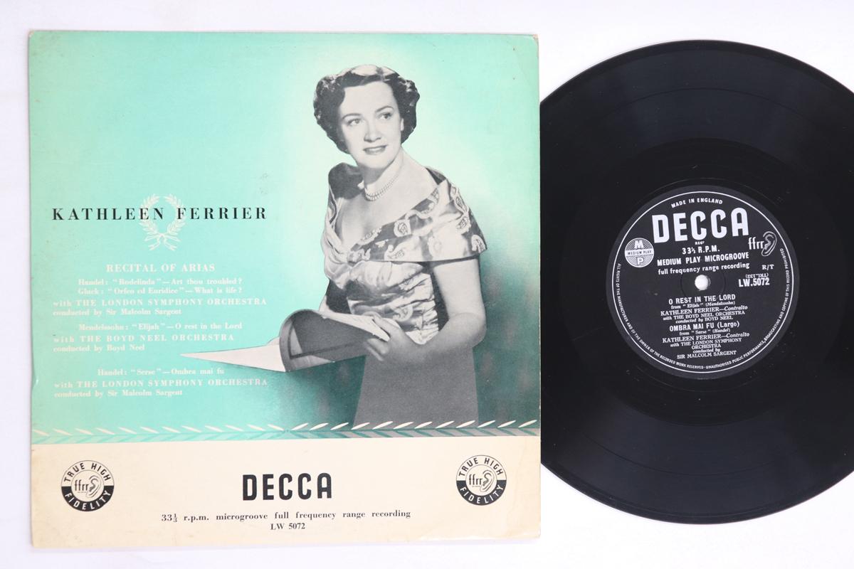 

10inch Record MALCOLM SARGENT, BOYD NEEL, KATHLEE - Handel / Gluck / Mendelssohn Recita LW5072 DECCA 1957 UK Classical Used