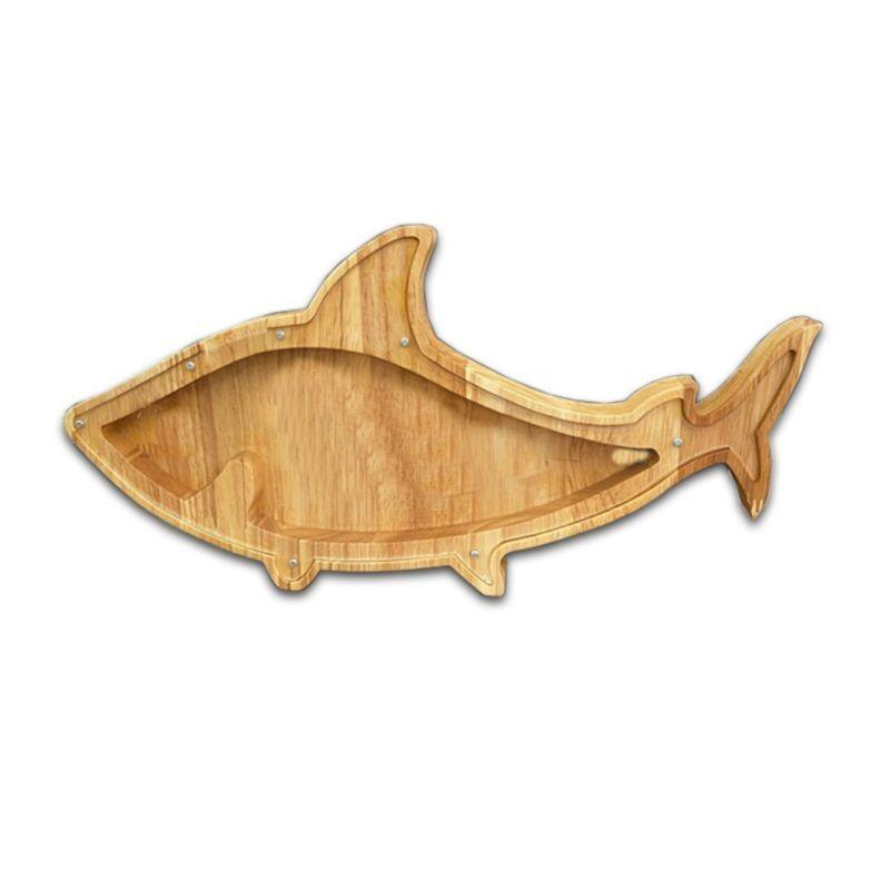 Cute Animals Wooden Money Box Coin Jar Transparent Acrylic Childrens Animal