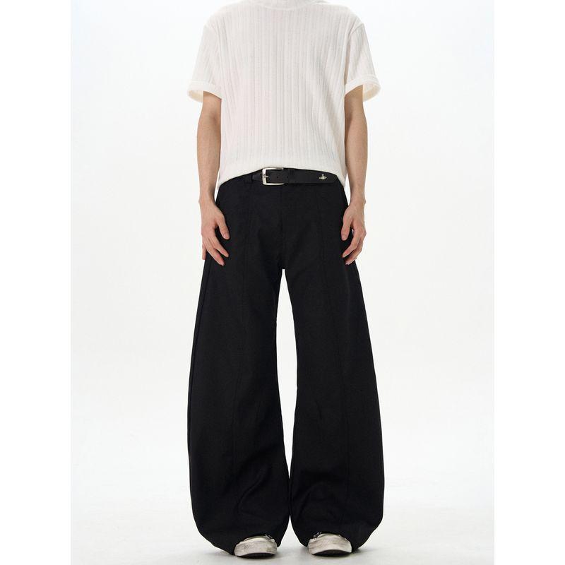 Design-Inspired American-Style Three-Dimensional Cut Curved Knife-Cut Casual Trousers for Men and Women, Loose Straight-Leg Long Pants for Commuting