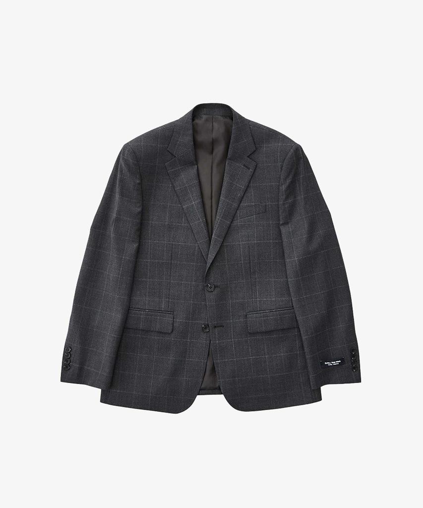 Stco Grey Classic Fit Wool Blend Window Check Suit Jacket_Ssjua55Ccg