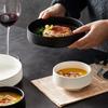 Ceramic Soup Bowl White Black Hammer Eyed Deep Dish Fruit Bowl  Baked Rice Sushi Plate Salad Bowl Round Platter Tableware Plate