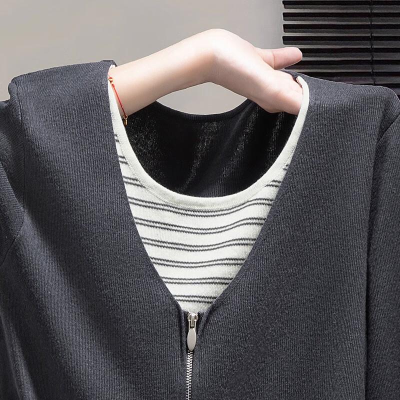 Women's Wool Blend Fake Two-Piece Knitted Top