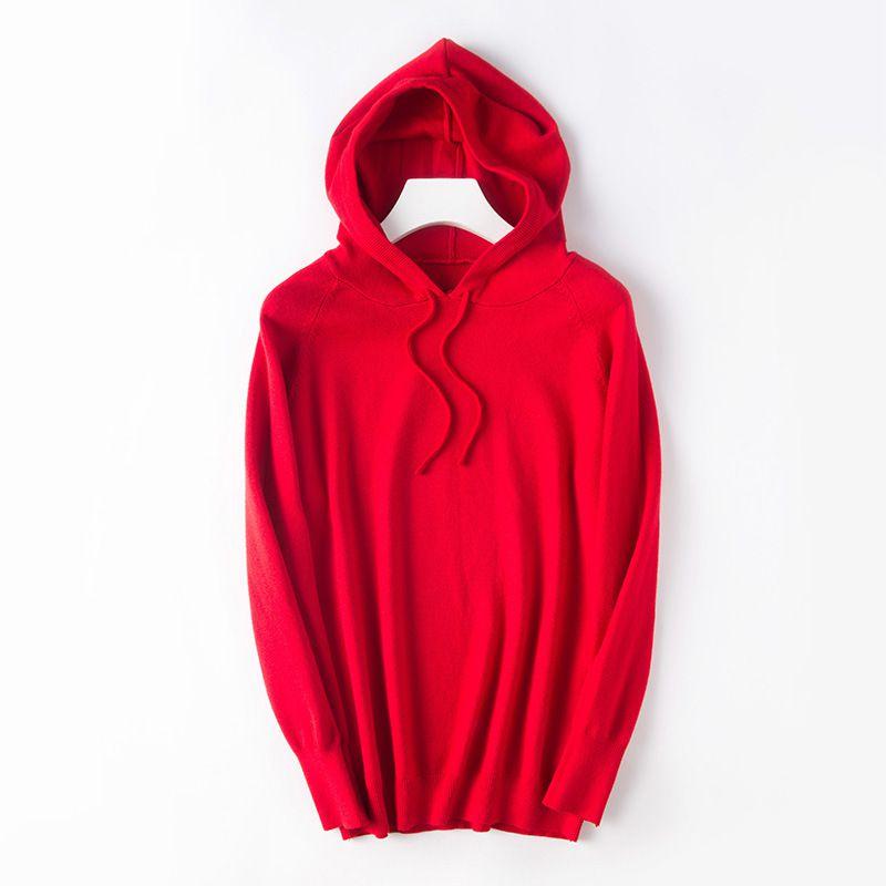 Locker gestrickter Damen-Hoodie aus weichem Kaschmir für kuscheligen Komfort