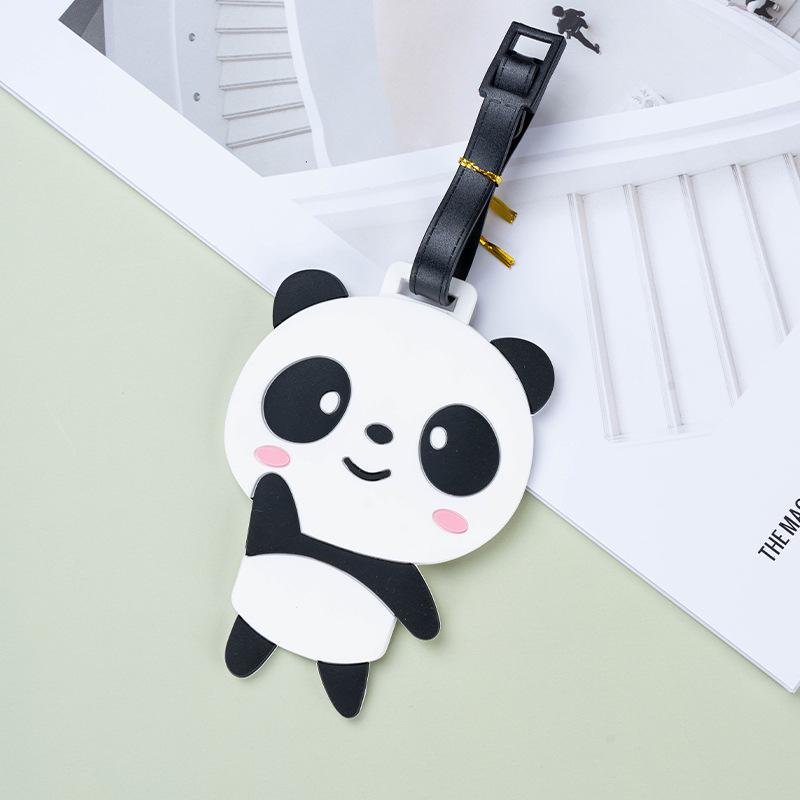Panda Cartoon PVC Luggage Tag - Creative Travel Boarding Pass for Suitcase