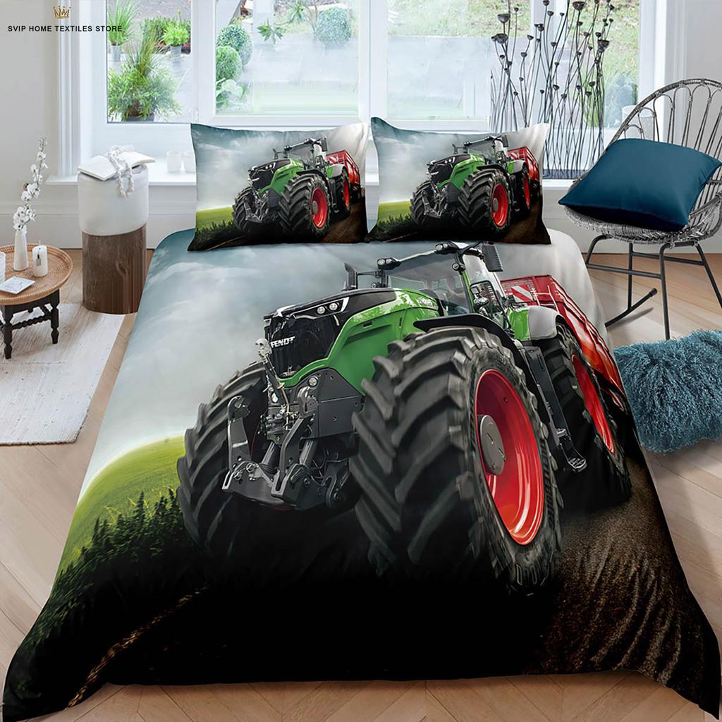 Farm Tractor 3d Printed Quilt Cover Machine Washable Duvet Cover Bedding Set Quilt Cover Pillowcase Can Be Customized