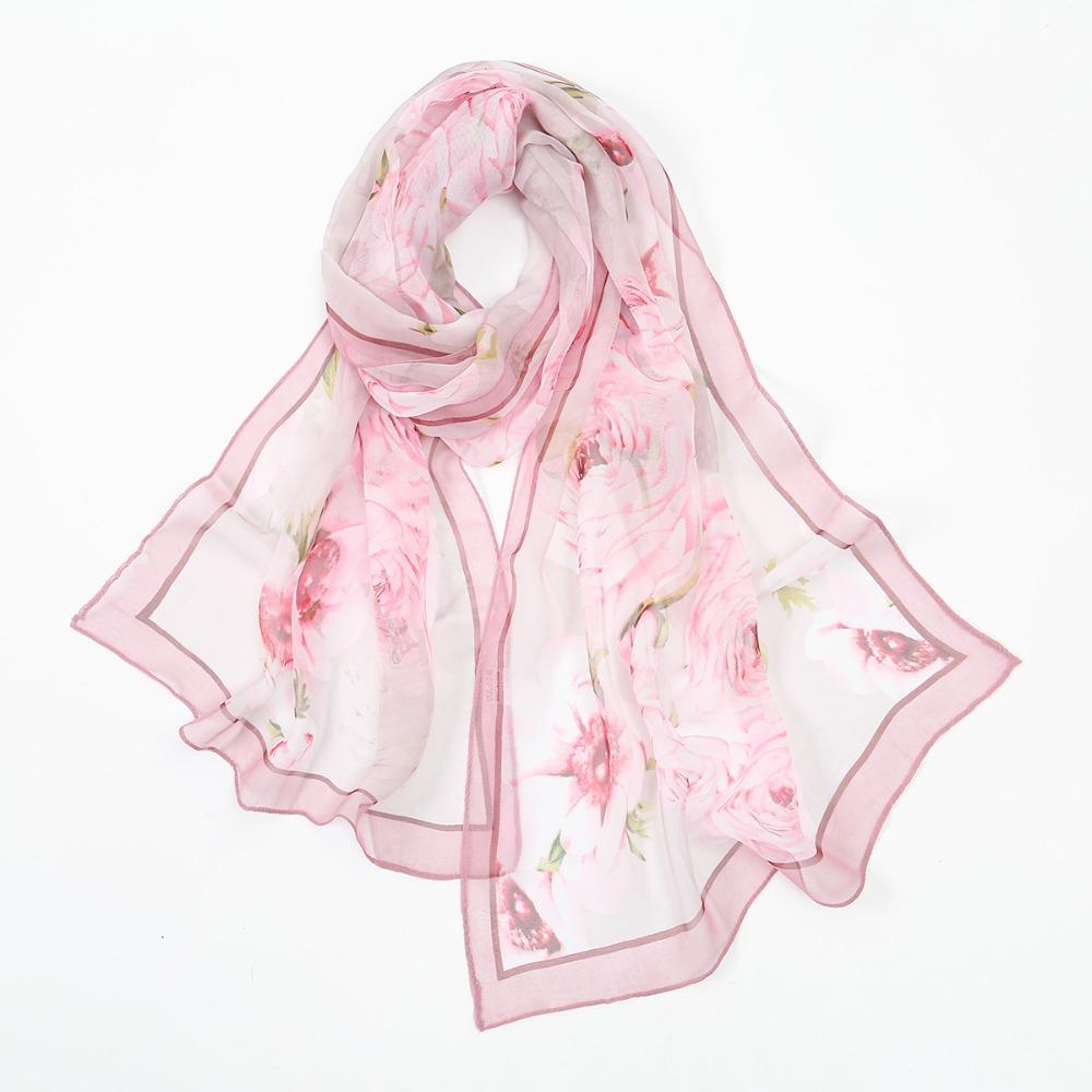 Новый Элегантный Дизайн Шифоновый Шарф Классический Стиль Легкий Шарф-Накидка С Узором Дышащий Шарф Для Защиты от Солнца Женский