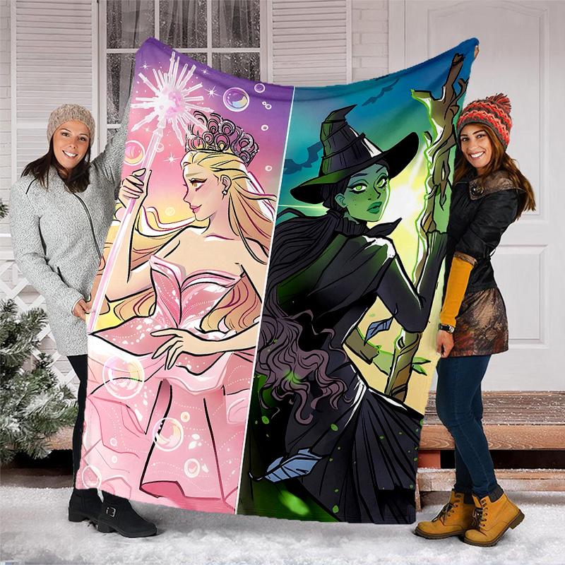1pc The Wizard of Oz2 Theme Blanket - Digital Print, Polyester, Cozy for All Seasons, Perfect for Outdoor, Camping, and Travel