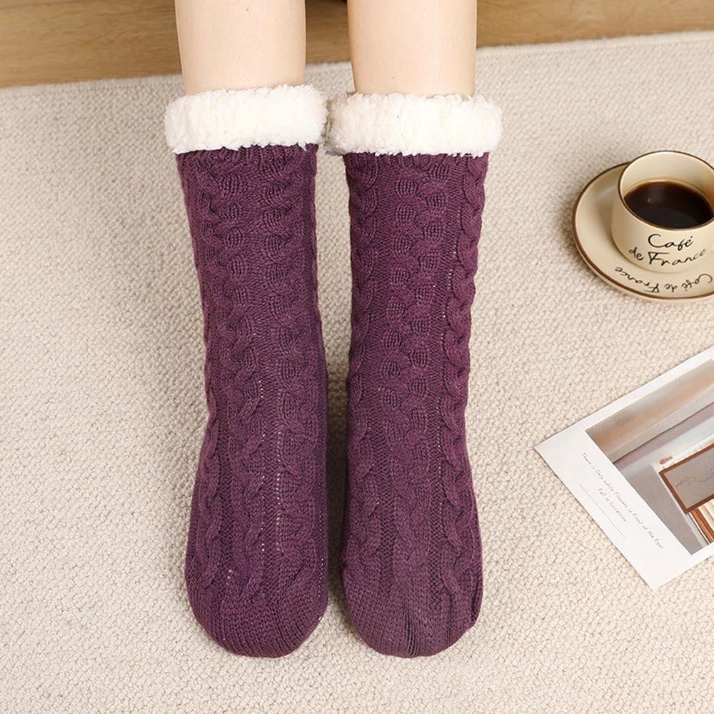 1Pair Polyester Fibre Thermal Socks Plush Snow Socks Fashion Thicken Stockings  Women