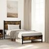 Vidaxl Metal Bed Frame, Without Mattress, Smoked Oak, 90X200 Cm