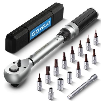 GOYOJO Drehmoment Drehmoment für und Maschinenwartung Schraubenschlüssel, Voreingestellt, 16-teiliges Set, 1/4-Zoll-Antrieb, 2-24 N.m, Beidseitig, ±3% Genauigkeit, Automobil,