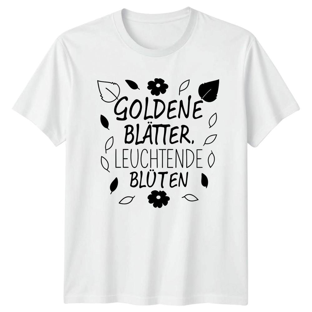 Goldene Blatter Leuchtende Bluten Unisexs TShirt Autumn Nature Birthday For Her S