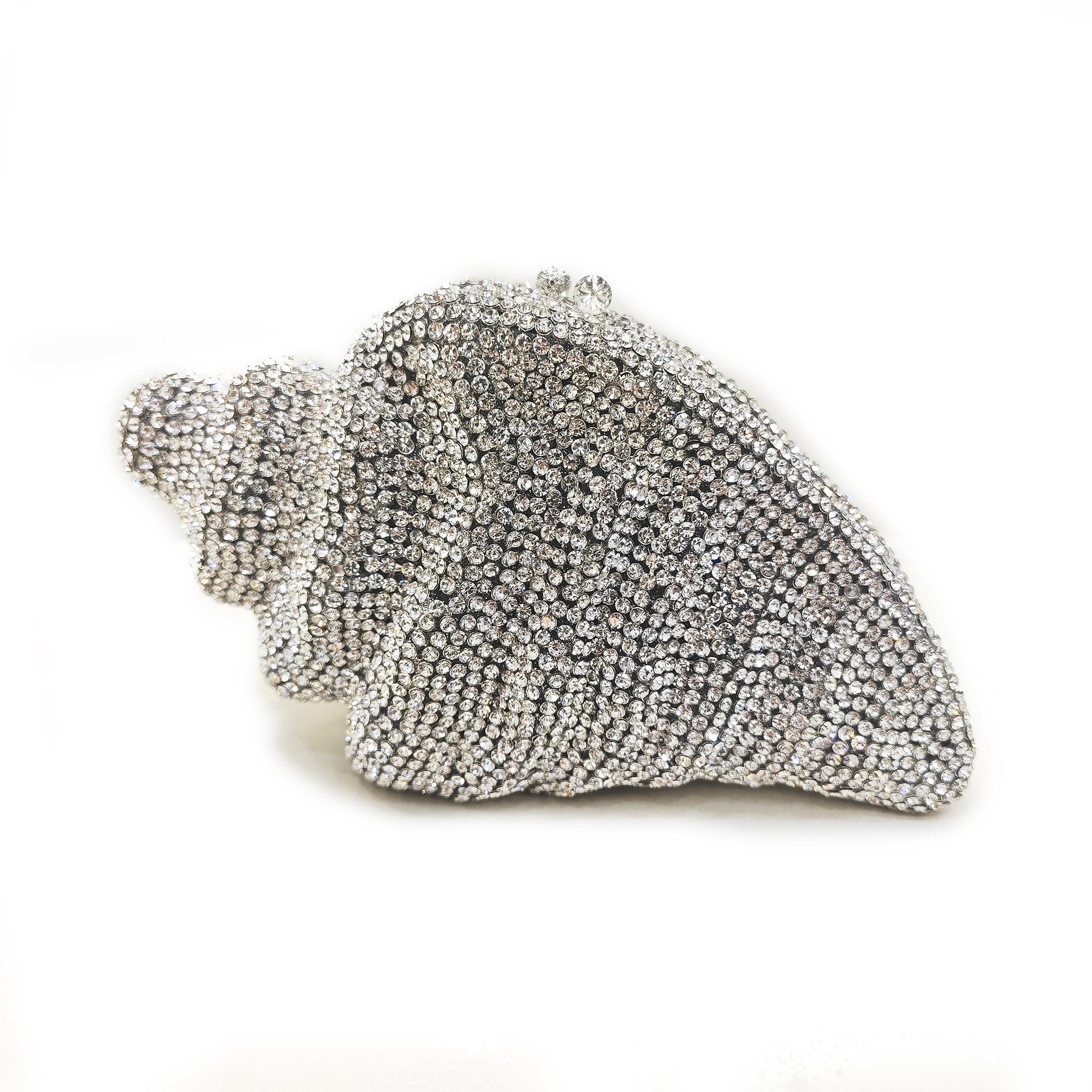 

Blue /Silver Gold Rhinestone Bag Formal Clutches Crystal Handbags Customized Color Diamond Women Prom Dinner Purses Conch Minaud 21cmX12cmX8cm