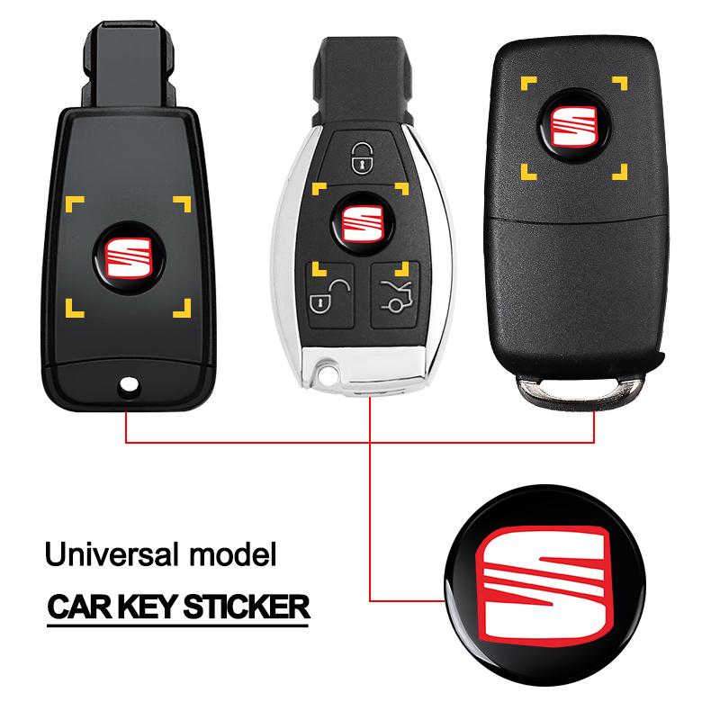 2/5/10Pcs 14mm Car Remote Key Fob Emblem Badge Radio Button Sticker For SEAT Leon FR Altea Ibiza Toledo Cordoba Alhambra Arona Ateca Exeo